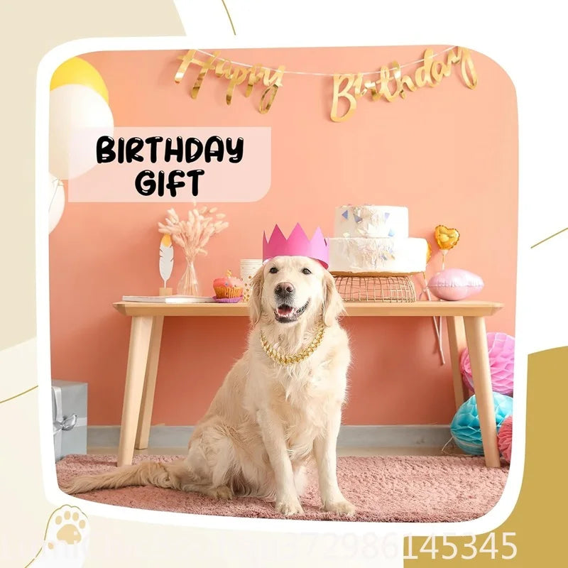 Luxury Gold Metal Dog Chain Collar Bling Pet Jewelry Necklace For Small Medium Large Dogs Cats Fashion Pet Accessory