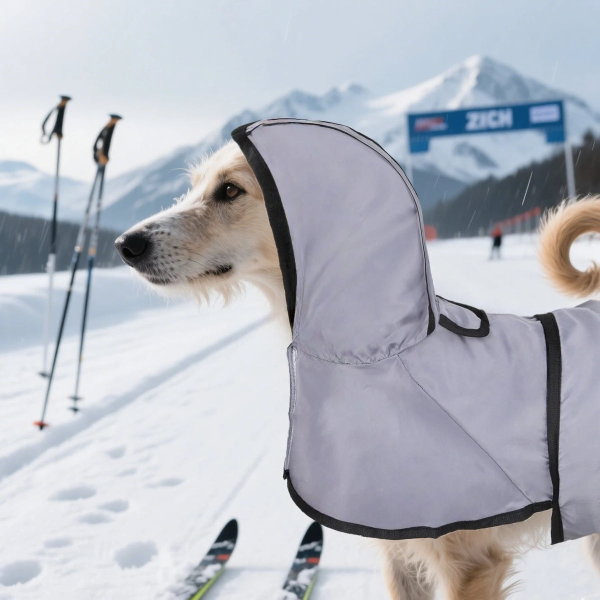 Dog Raincoat for Rainy Season Gery Color And  Multiple Sizes Available Includes Hood