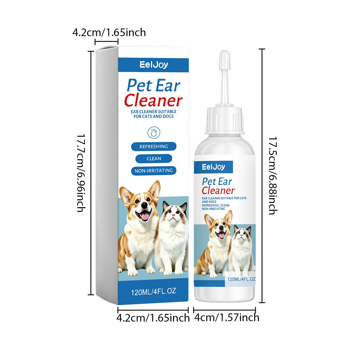 Mild Pet Ear Cleaner For Dogs And Cats Daily Ear Care Remove Ear Canal Dirt Debris