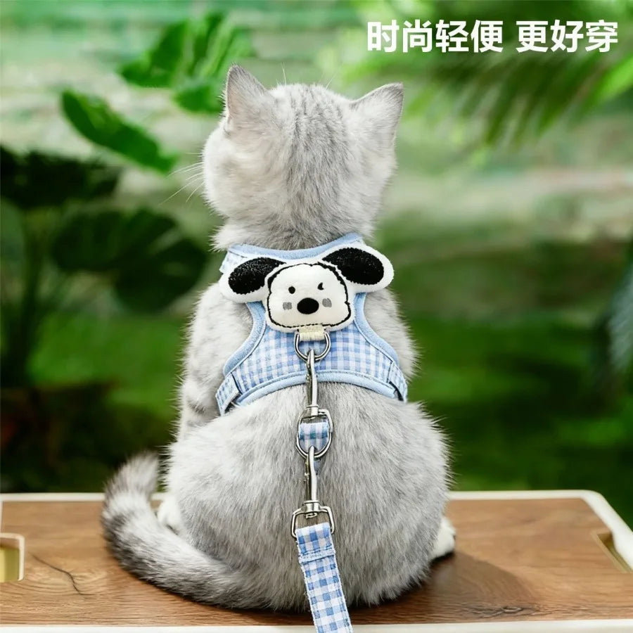 Cat leash Anti-slipping cat leash adjustable pet leash cat chain cat cute wind outing rope