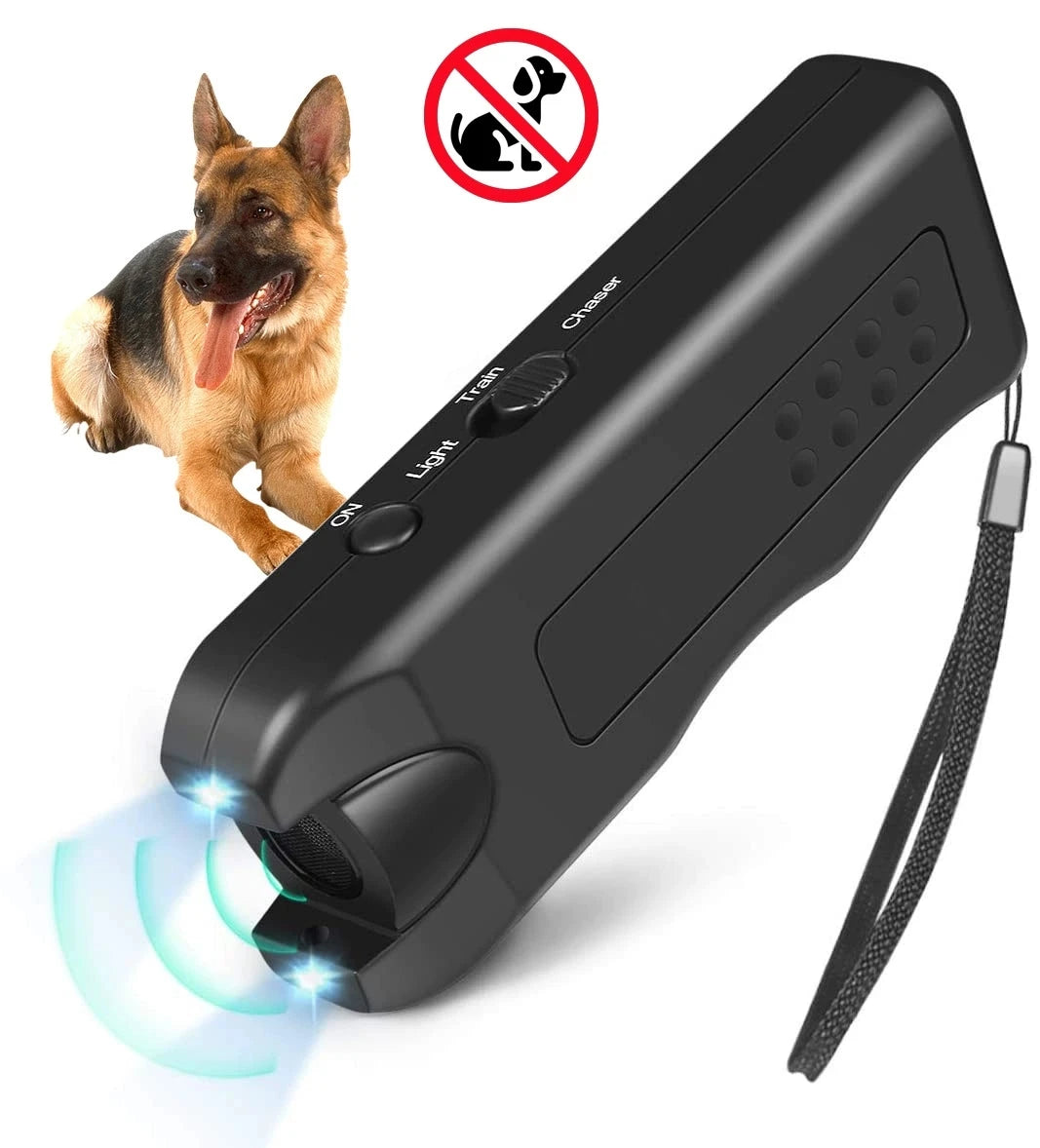 Ultrasonic DogRepeller Rechargeable Handheld Dog Trainer with Flashlight Portable Anti Bark Deterrent for Walking Outdoor Safety