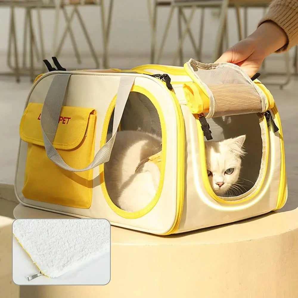 Portable Pet Carrier Backpack Suitable For Small To Large Cats, Small To Medium Dogs Breathable Mesh Airline Approved Multipurp