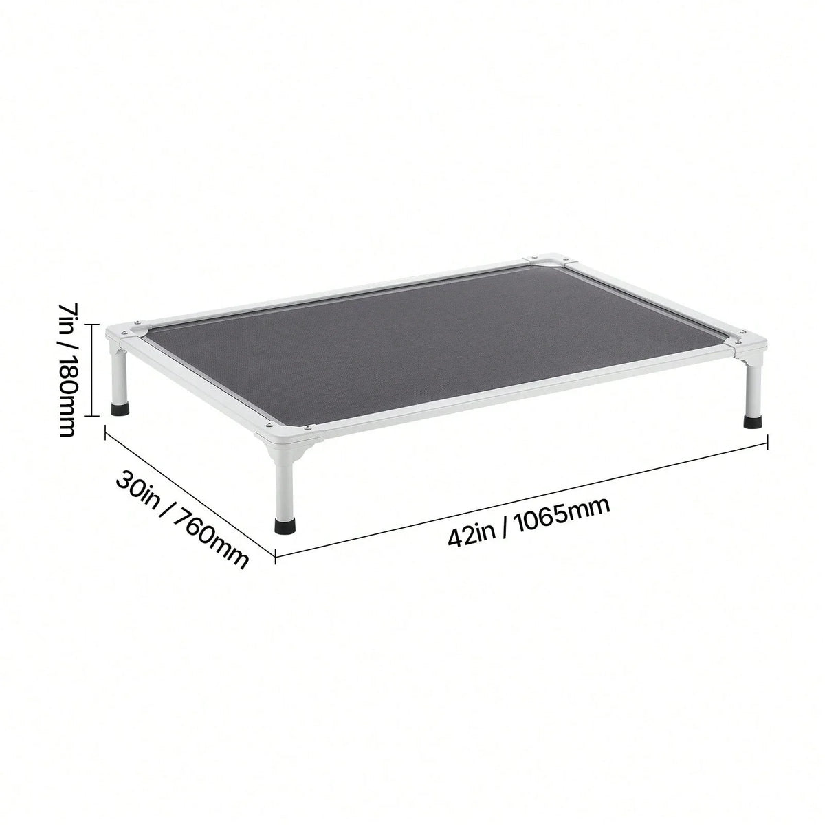 Lounge Pet Bed, Foldable Bunk Dog Bed With 600D Oxford Cloth And Dutch Velvet, Portable Raised Cot With Wheels, Side Storage Ba