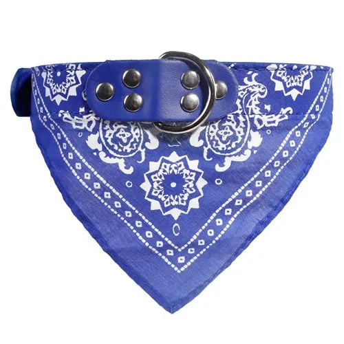 Adjustable Dog Bandana Leather Printed Soft Collar For Dog Pet Supplies Cat Scarf Collar For Chihuahua Puppy Pet Neckerchief