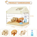 Chew-Proof Acrylic Hamster Cage Starter Kit – Large Habitat for Guinea Pig, Chinchilla, Hedgehog, Gerbil & Rat with Platform, Wheel, Water Bottle, Hideout & Bowl – Size: 45.2×31.4×44.1cm