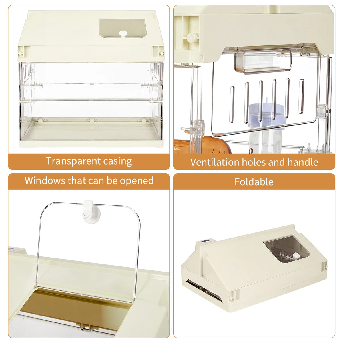 Chew-Proof Acrylic Hamster Cage Starter Kit – Large Habitat for Guinea Pig, Chinchilla, Hedgehog, Gerbil & Rat with Platform, Wheel, Water Bottle, Hideout & Bowl – Size: 45.2×31.4×44.1cm