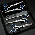 6 Pcs Professional Pet Grooming Scissors Set, Stainless Steel Hair Cutting Kit   with Comb ,Nail Clippers, Dog Cat Grooming Tools for Personal Use