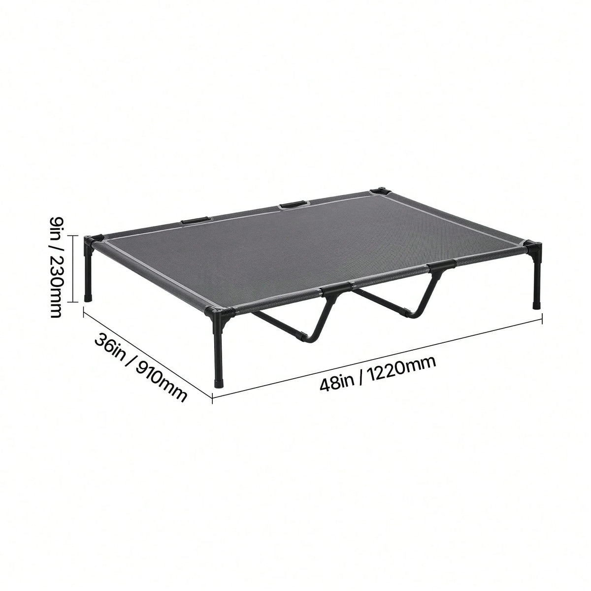 Lounge Pet Bed, Foldable Bunk Dog Bed With 600D Oxford Cloth And Dutch Velvet, Portable Raised Cot With Wheels, Side Storage Ba