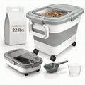 M‑Size Foldable Rollable Pet Food Storage Container, Wheeled Storage Bin With Included Feeding Scoop, Space‑Saving Dust‑Resistant Storage Box For Dry Dog Food, Cat Kibble & Household Daily Pet Food Storage & Organizatio