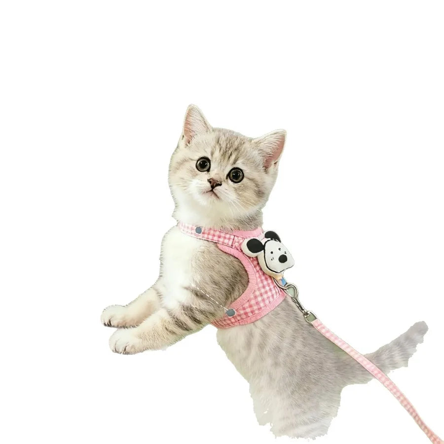 Cat leash Anti-slipping cat leash adjustable pet leash cat chain cat cute wind outing rope