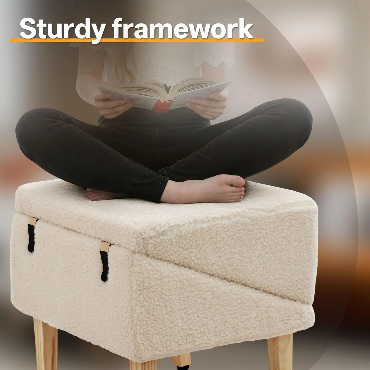 Wooden Pet Ramp Stairs 3-in-1 Dog Cat Climbing Ladder with Storage Box Footstool Portable Indoor Anti-Slip