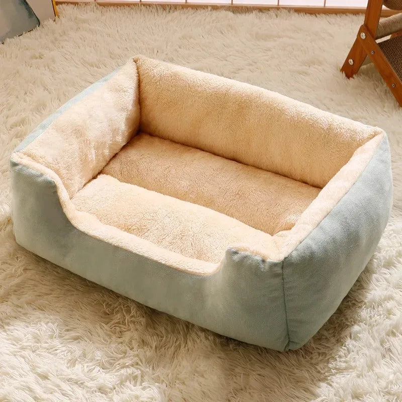 Warm Winter Cat Dog House Bed Soft Plush Cushion Basket Cozy Sleeping Habitat Nest For Kitten Small Dogs Indoor Rest Pet Supplies