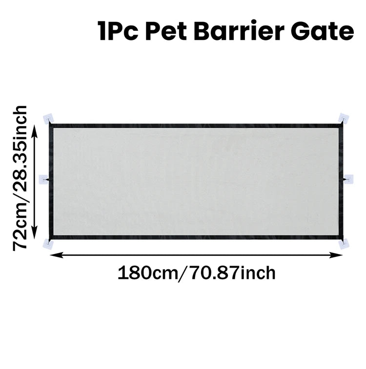 Foldable Breathable Mesh Dog Barrier Fence With 6 Hooks Pet Isolation Net Stair Safety Gate Dog Playpen Supply