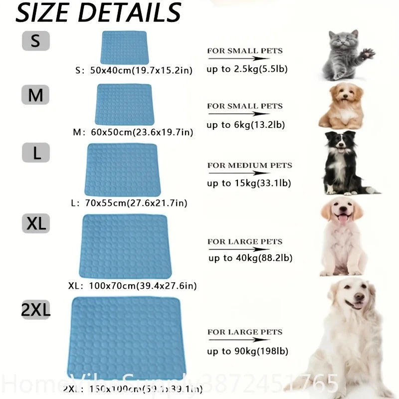 Summer Pet Cooling Mat Durable Ice Pad Extra Large Cold Bed Blanket For Small Large Dogs Cats Sofa Pet Sleeping Accessory Supply