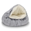 Cat Bed Round Plush Fluffy Hooded Cat Bed Cave, Cozy for Indoor Cats or Small Dog beds, Soothing Pet Beds Doughnut Calm Anti-nx