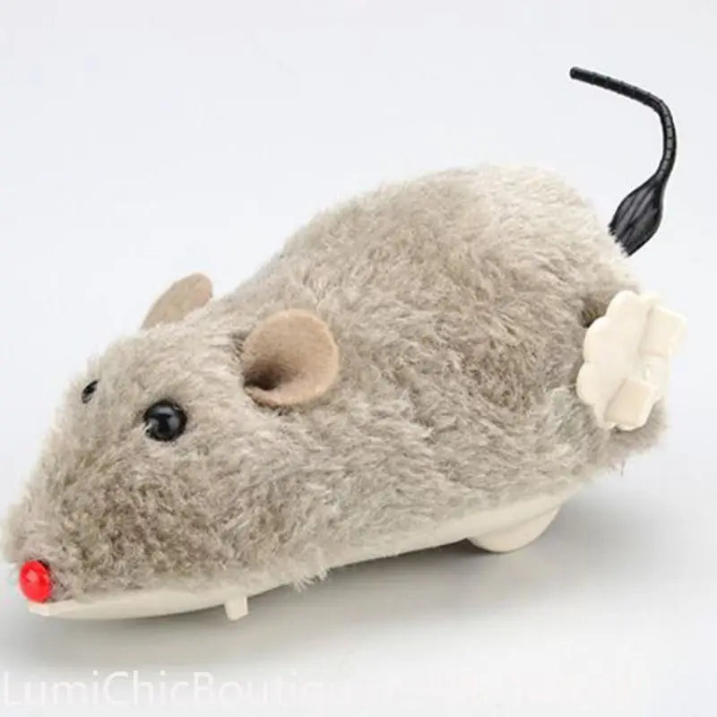 1Pc Lifelike Plush Running Mouse Toy Funny Tail Rat Play Toy Interactive Enrichment Toy For Cats Dogs Kids Random Color Pet Supply