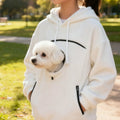 Handmade Emerald Bouclé Pet Hoodie Carrier – Soft Dog & Cat Pullover with Pocket, Cozy Sling or small dog