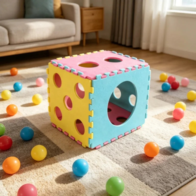 Dice-Shaped Cat House Four-Season Universal Double Layer with Upper And Lower Layer Felt Tunnel Maze Cat Nest Semi-Closed Hole Drill Style