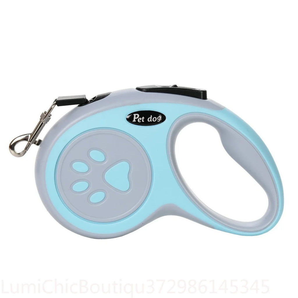3M 5M Strong Retractable Nylon Dog Leash Paw‑Style Pet Lead For Small Medium Large Dogs Yorkies Puppy Outdoor Walking Supplies