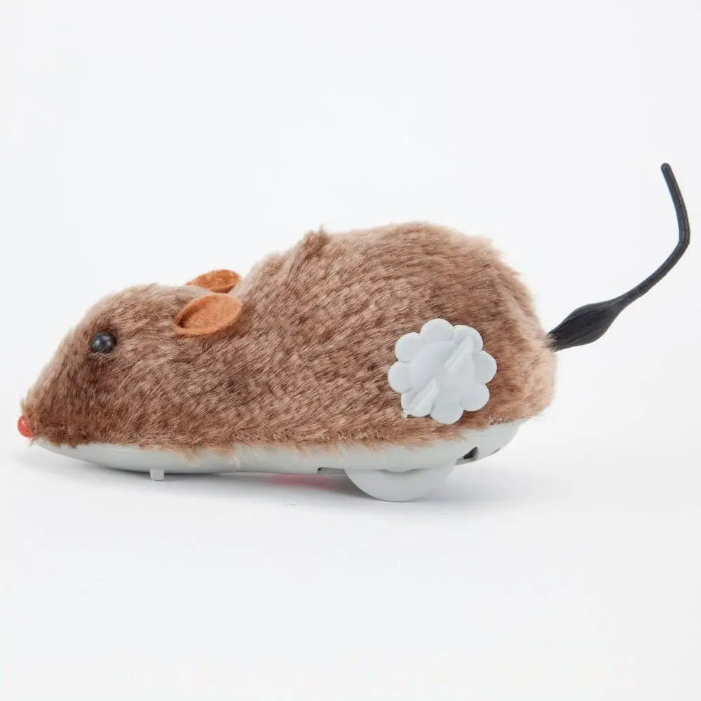 1Pc Lifelike Plush Running Mouse Toy Funny Tail Rat Play Toy Interactive Enrichment Toy For Cats Dogs Kids Random Color Pet Supply