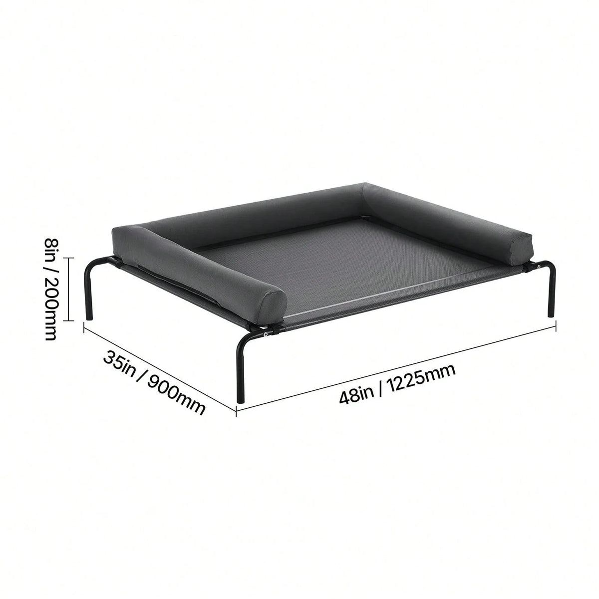 Lounge Pet Bed, Foldable Bunk Dog Bed With 600D Oxford Cloth And Dutch Velvet, Portable Raised Cot With Wheels, Side Storage Ba