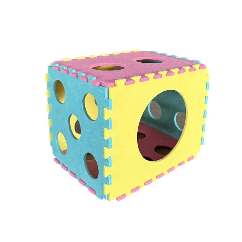 Dice-Shaped Cat House Four-Season Universal Double Layer with Upper And Lower Layer Felt Tunnel Maze Cat Nest Semi-Closed Hole Drill Style