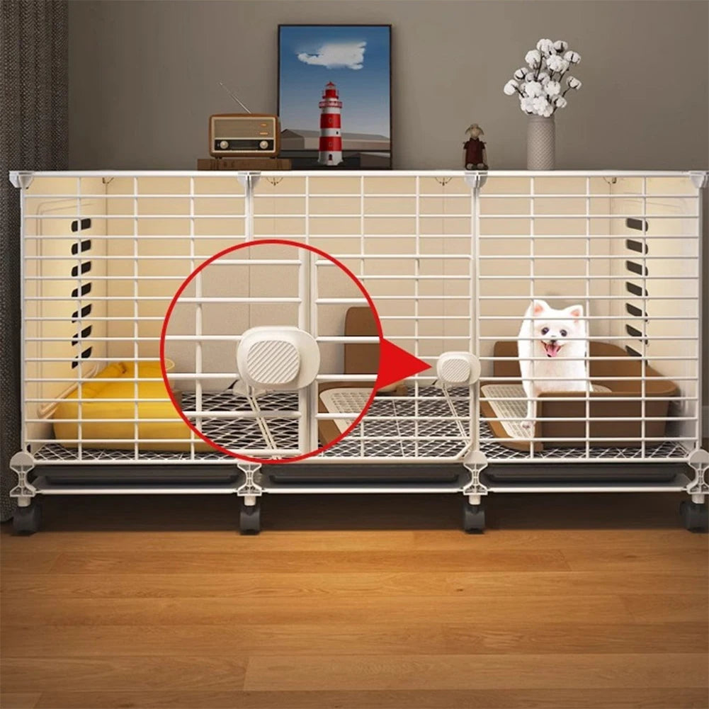 Dog Cage Crate with Wheels & Tray Indoor Dog House Wired Cage Crate Dog Kennels Wire Dogs Kennel for Large/Medium Dog