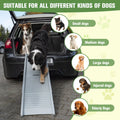 Folding Dog Ramp Non-Slip Rug Surface Portable Pet Stair Ramp 59x15.8 Inch Long Dog Ramps for Medium & Large Dogs Get Into A Car