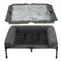 L-2XL Outdoor IndoorElevated Dog Bed for Large Sized Dog Cooling Raised Cot Pet Hammock Bed with Detachable Plush Bolster Breathable Mesh