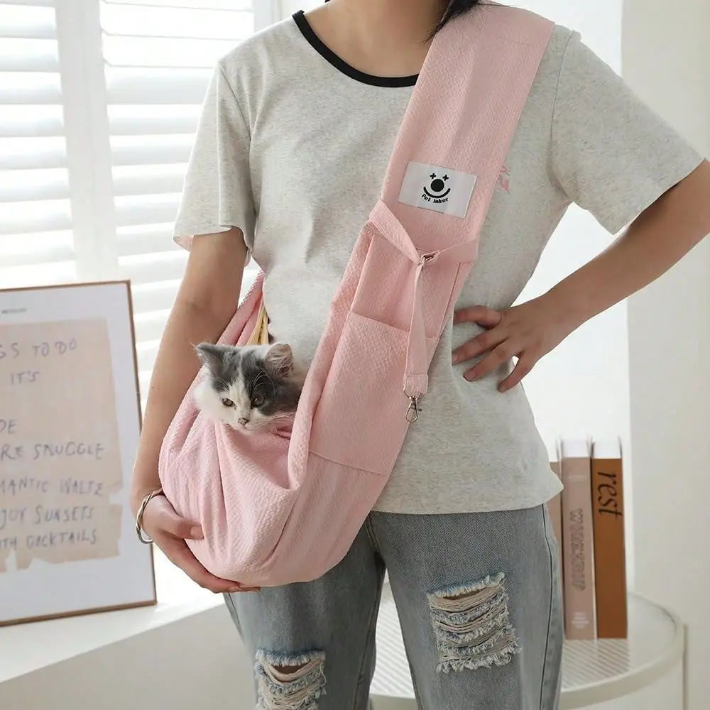 Pet Sling Carrier HandsFree Tote Bag For Small Dogs And Cats Outdoor Travel