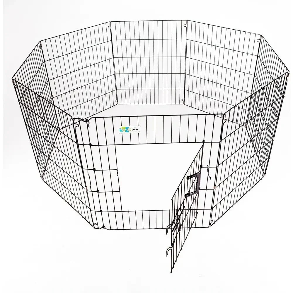 48-Inch Tall 8-Panel Gold Zinc Exercise Fence with Door