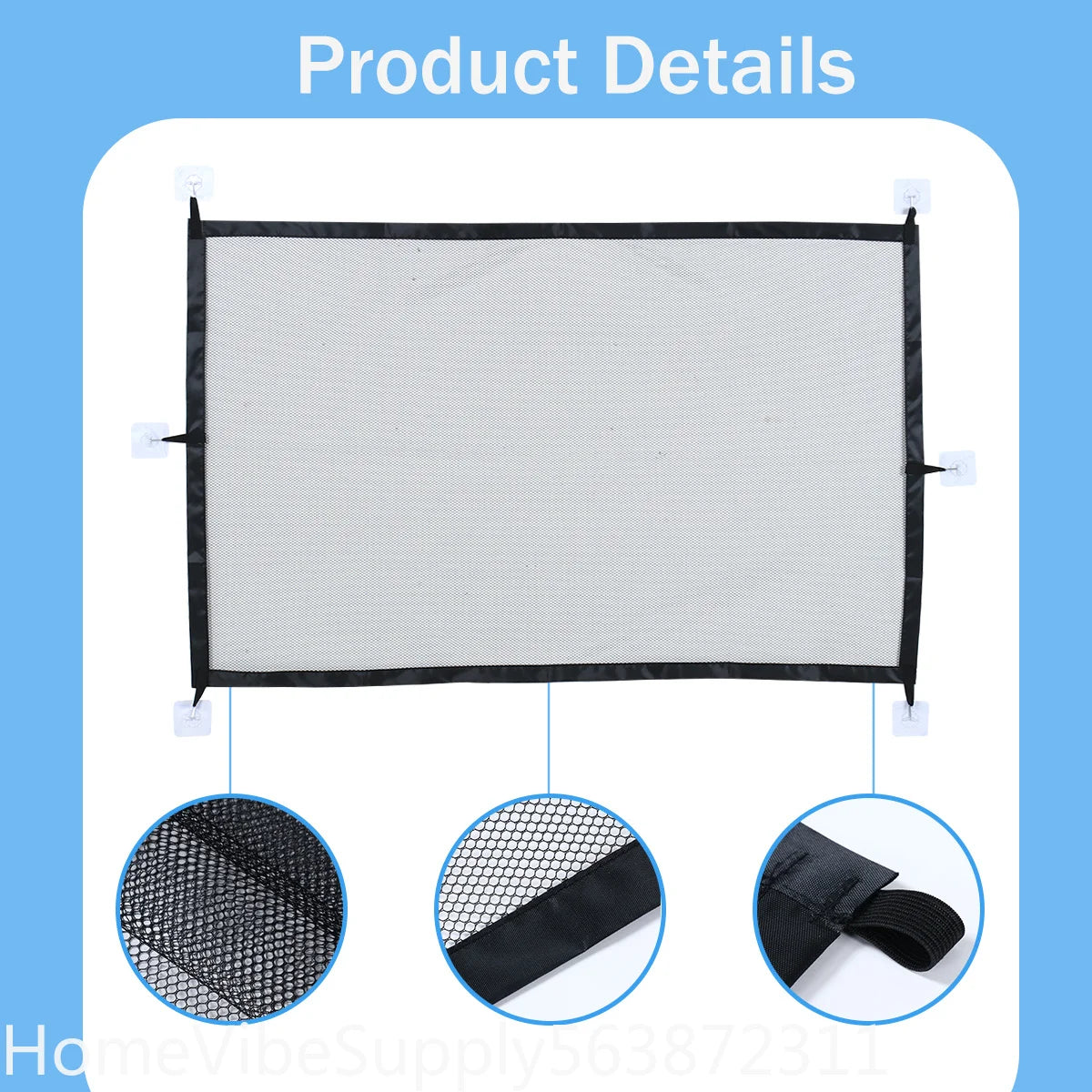 Foldable Breathable Mesh Dog Barrier Fence With 6 Hooks Pet Isolation Net Stair Safety Gate Dog Playpen Supply