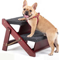 Pet Stairs/Pet Steps - 3-in-1 Foldable Stairs & Ramp for Beds and Cars - Portable Dog/Cat Ladder Up to 220 Pounds - Great for Small and Older Animals(Brown)