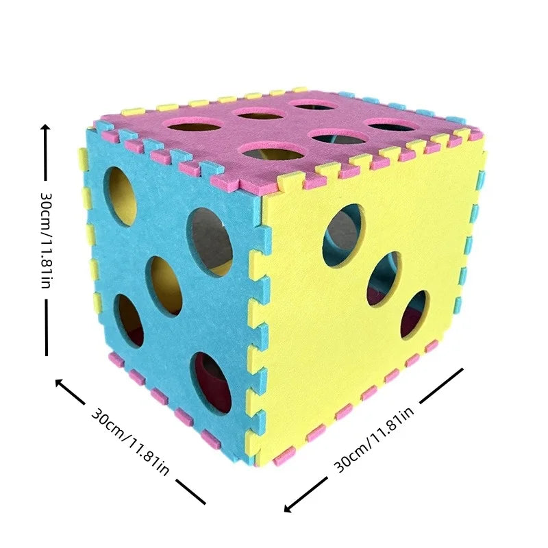 Dice-Shaped Cat House Four-Season Universal Double Layer with Upper And Lower Layer Felt Tunnel Maze Cat Nest Semi-Closed Hole Drill Style