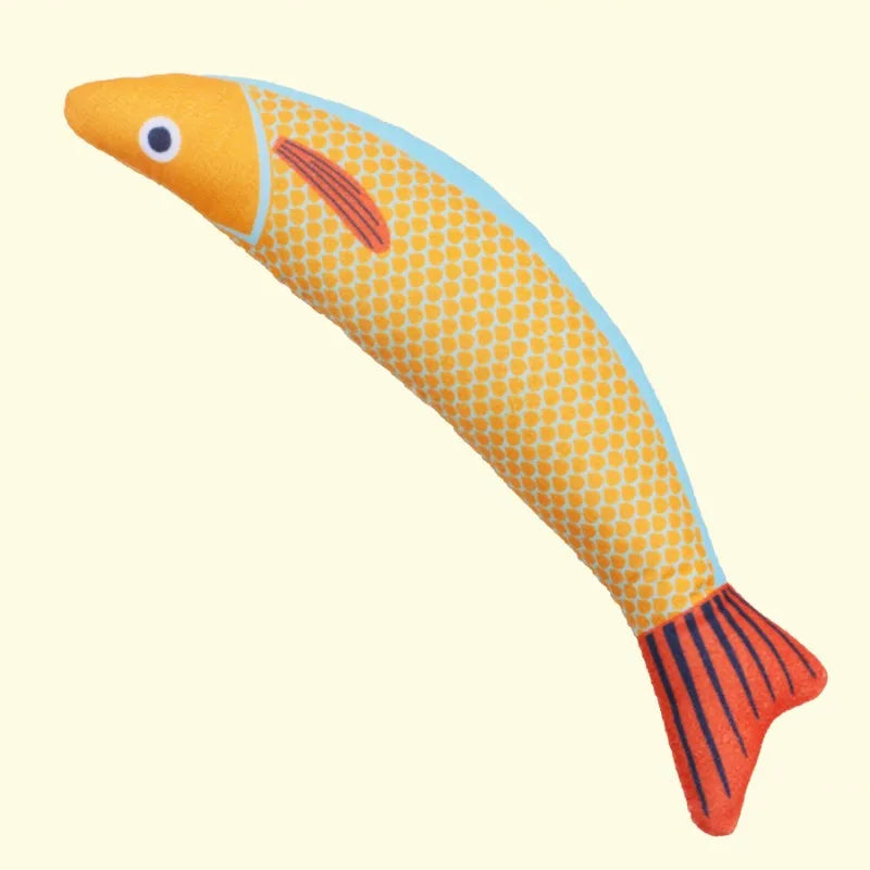 Cat Toys Fish,Teeth Grinding Catnip Toys, Interactive Sounding Cat Chew Bite Plush Toys Soft and Durable,Kitten Toys