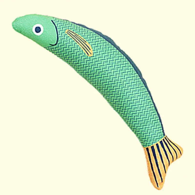 Cat Toys Fish,Teeth Grinding Catnip Toys, Interactive Sounding Cat Chew Bite Plush Toys Soft and Durable,Kitten Toys